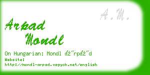 arpad mondl business card